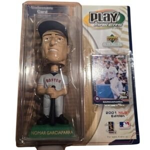 VTG Nomar Garciaparra 2001 MLB Edition Play Makers Bobble Head Upper Deck w/Card